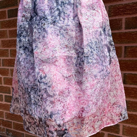 BEAUTIFUL Vintage Carven Pink Multicolour Sheer Floral Print Dress, Size 36 - Picture 7 of 7
